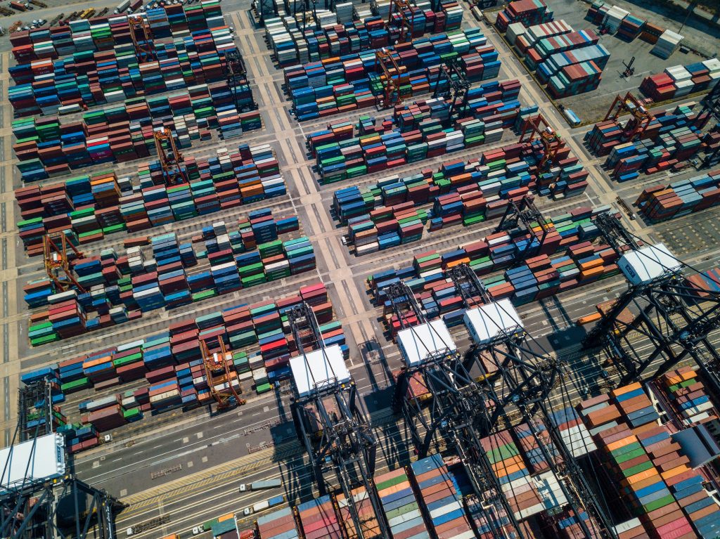 Top view of Kwai Tsing Container Terminals in Hong Kong