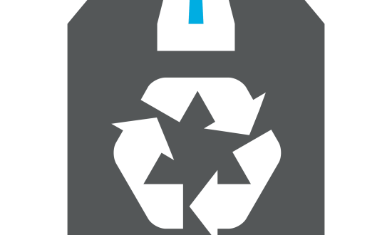 Logistics icon featuring a recycling symbol, representing sustainable practices in transportation and supply chain management for Smith Transport Solutions.
